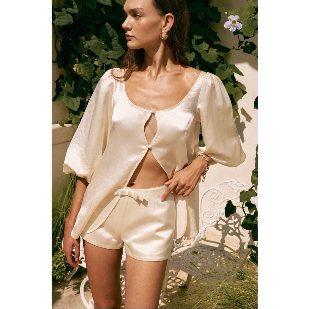 NWT Anthropologie Bubish Penelope Blouse in Ivory Size Small